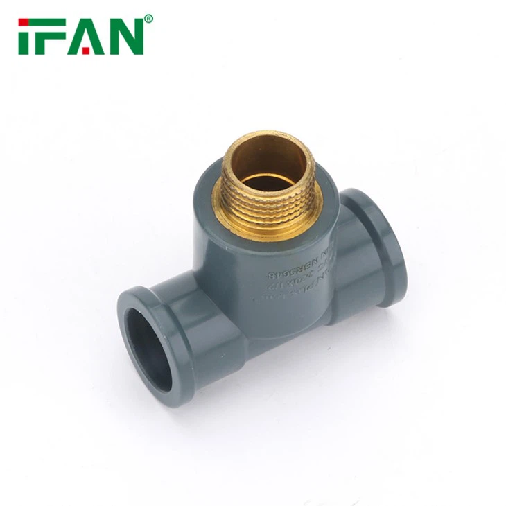 Трійник з зовнішньою різьбою ПВХ